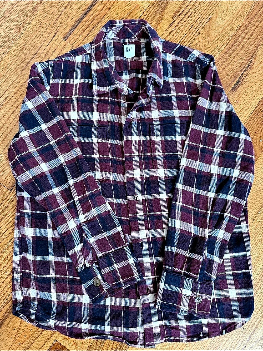 Gap Girls Plaid Button Down Shirt Size Medium Like New